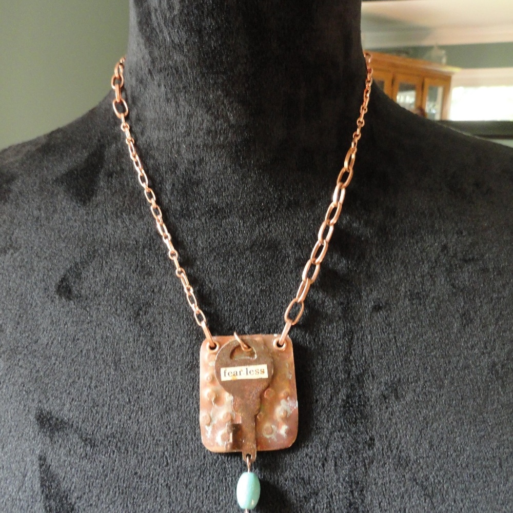 Fearless Vintage Key Copper Necklace